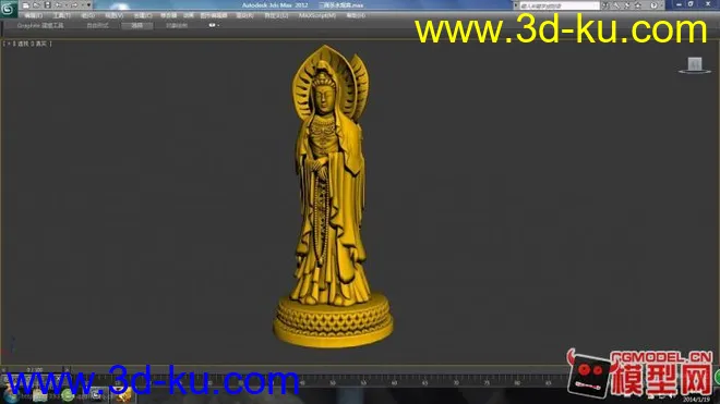 三面圣水观音菩萨神像模型的图片3