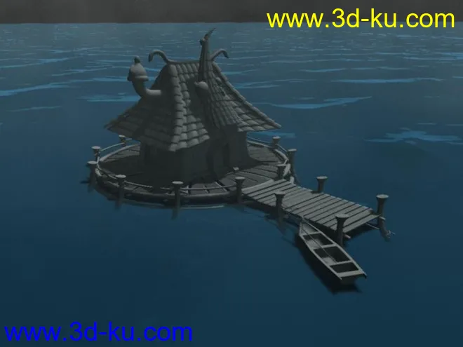 maya 湖边小屋 模型的图片1