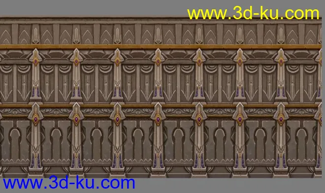 纯手绘3D平面墙模型的图片1