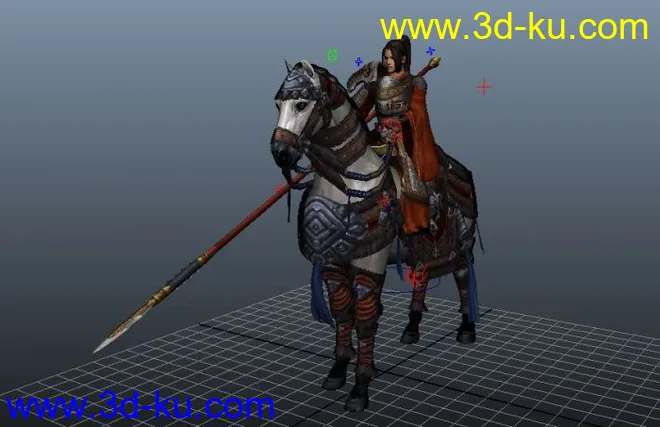 赵云游戏模型，骑马效果（有骨骼，有材质）的图片4