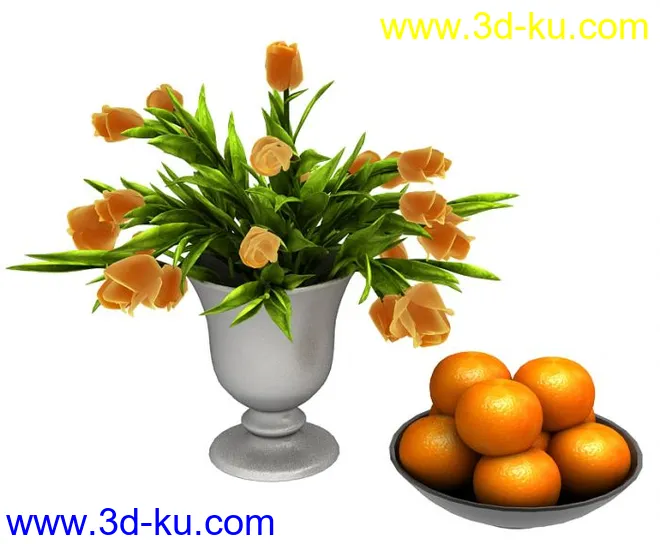 自制花和桔子模型的图片1