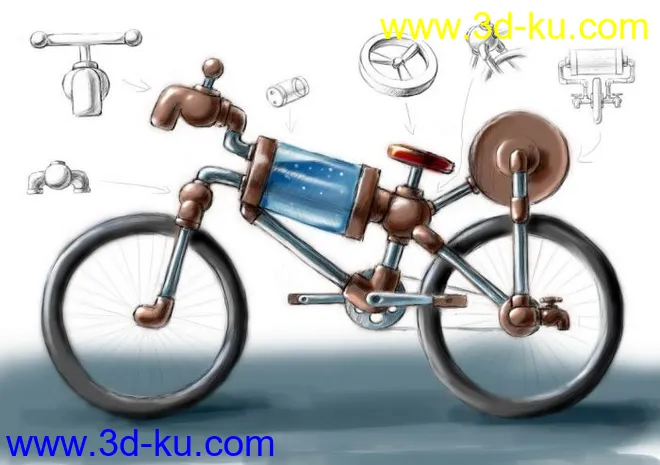科幻卡通自行车模型的图片1
