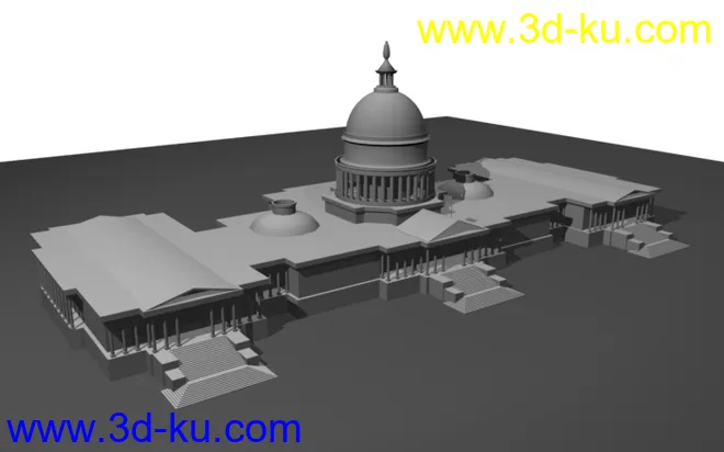 美国国会大厦OBJ格式四边面模型的图片1