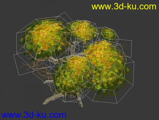 Q版游戏低模树木，三种样式形态，超好用，含有3ds格式文件模型的图片2