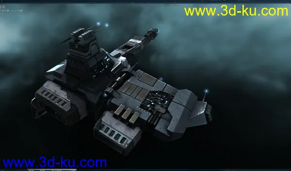 秃鹫级机动战舰EVE遨游太空逼真3D模型的图片5