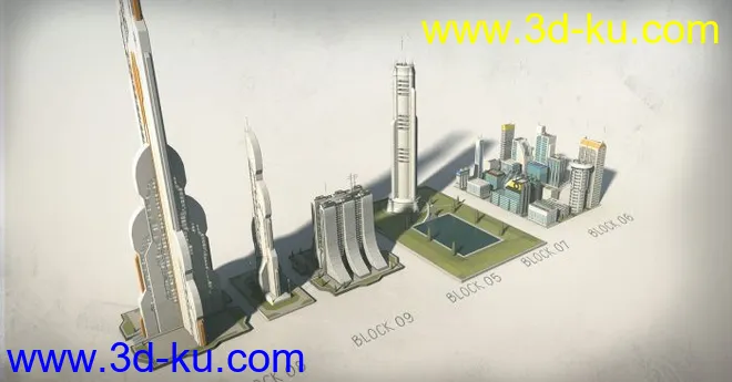 大师级科幻元素建筑合集第二部，未来城市建筑部件模型的图片8
