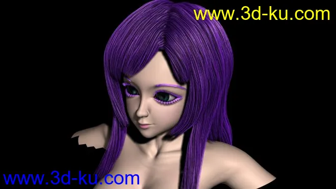 maya毛发    可爱小女孩模型的图片3