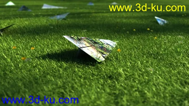 草地纸飞机模型的图片1
