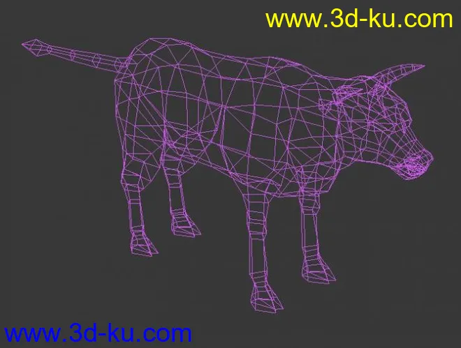 老黄牛，家牛游戏用模型，家畜模型，psd带图层贴图的图片2