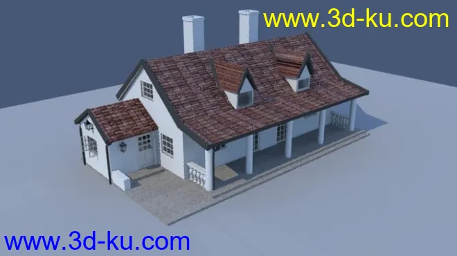 初次建的的一个房屋模型，带材质的图片1