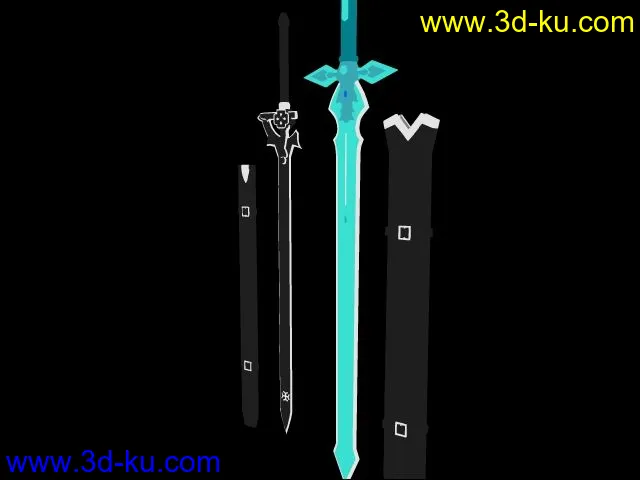 刀剑神域武器-逐暗者，阑释者模型的图片1