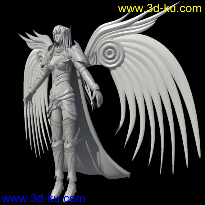 带翅膀的铠甲女人模型的图片1