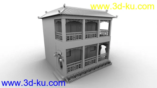 一个中式建筑古建风格带有简单中式家具模型的图片7