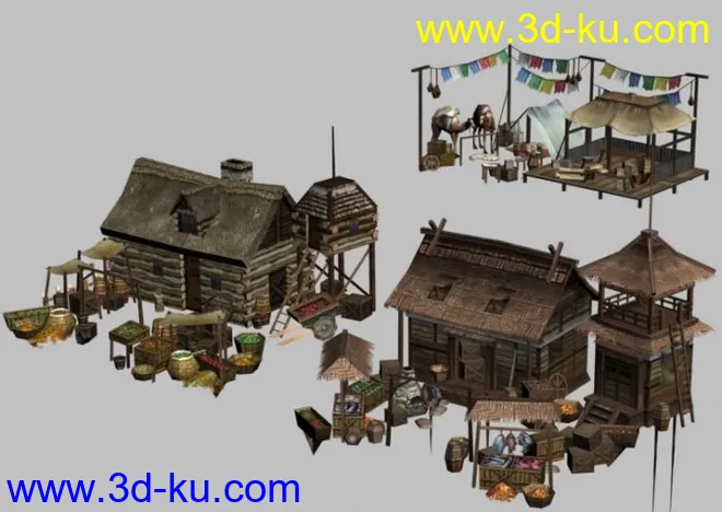 古代驿站,酒楼,旅店,3D游戏场景模型的图片1