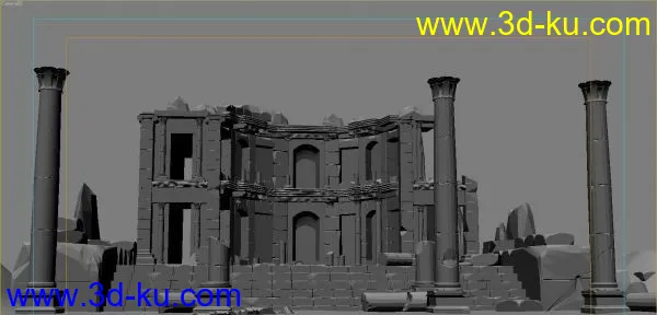 写实古代遗迹废墟场景模型下载的图片2