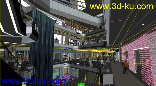 3dmax全模型建筑动画场景 商场镜头特写的图片2