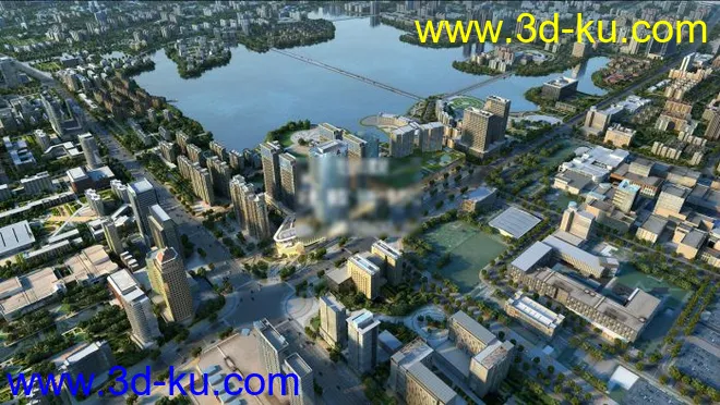 3dmax全模型建筑动画场景 商业鸟瞰镜头的图片1