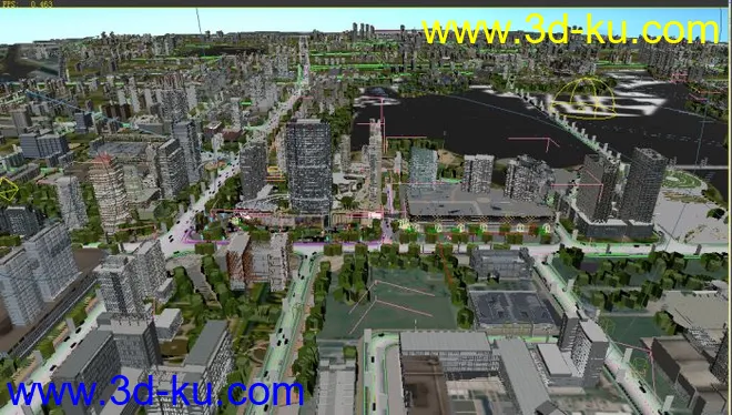 3dmax全模型建筑动画场景 商业鸟瞰镜头的图片3