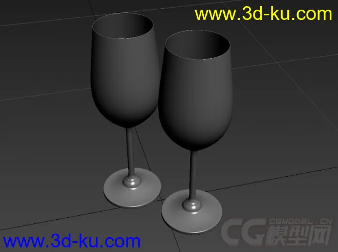 高脚杯 红酒杯高精度写实模型的图片3