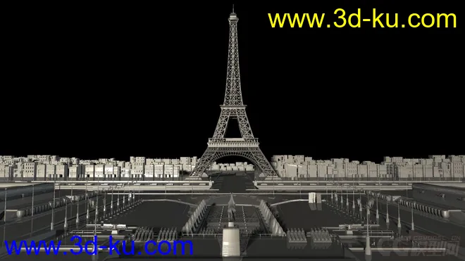 埃菲尔铁塔 法国巴黎 站神广场模型的图片1