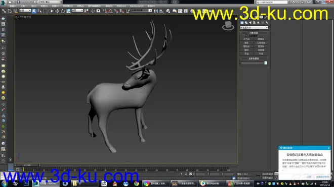 动物 小鹿 带渲染的梅花鹿模型的图片4