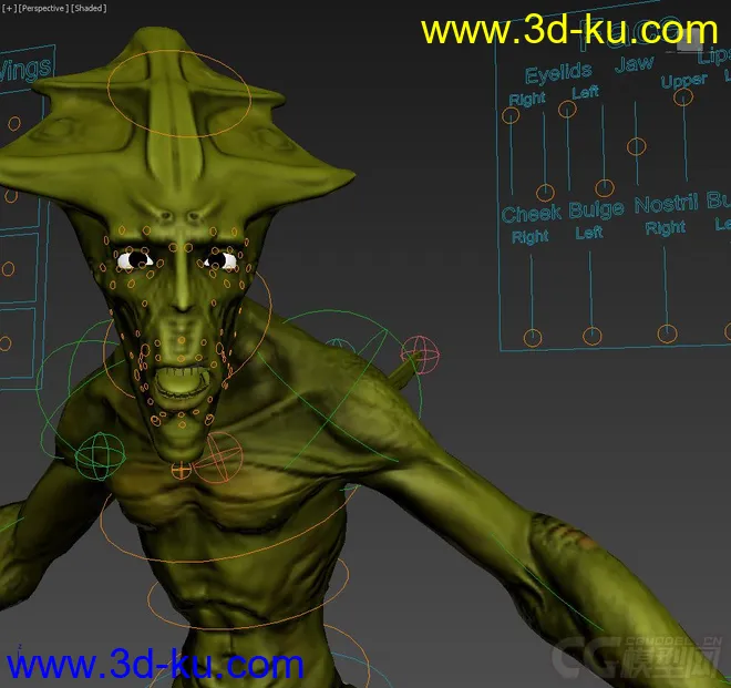 Okran Alien Creature rig with textures 3DMax模型的图片2