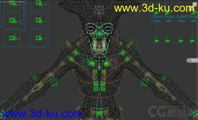 Okran Alien Creature rig with textures 3DMax模型的图片4