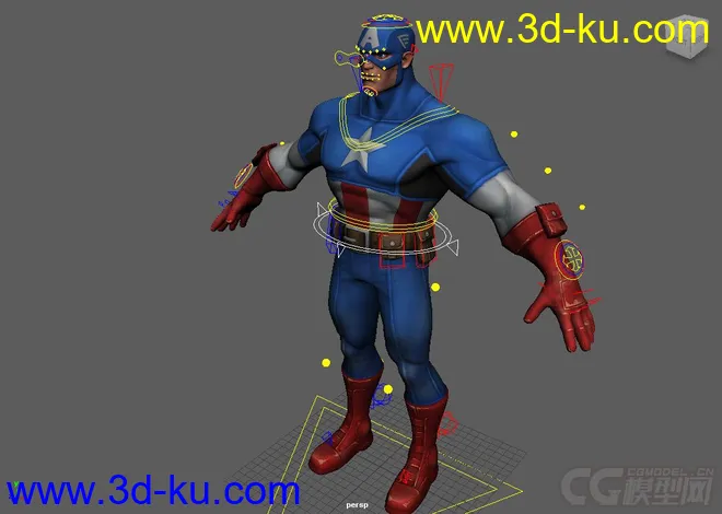Captain America Rig with textures  Maya 2016模型的图片2