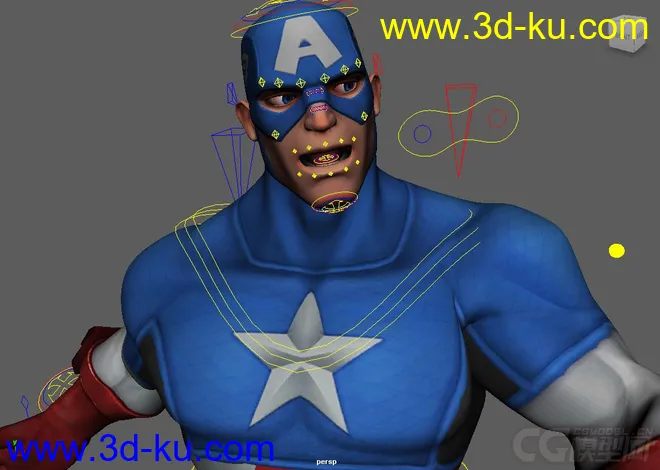 Captain America Rig with textures  Maya 2016模型的图片4