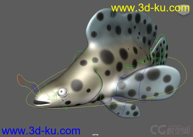 Fish Rigs PantherGrouper with textures模型的图片3