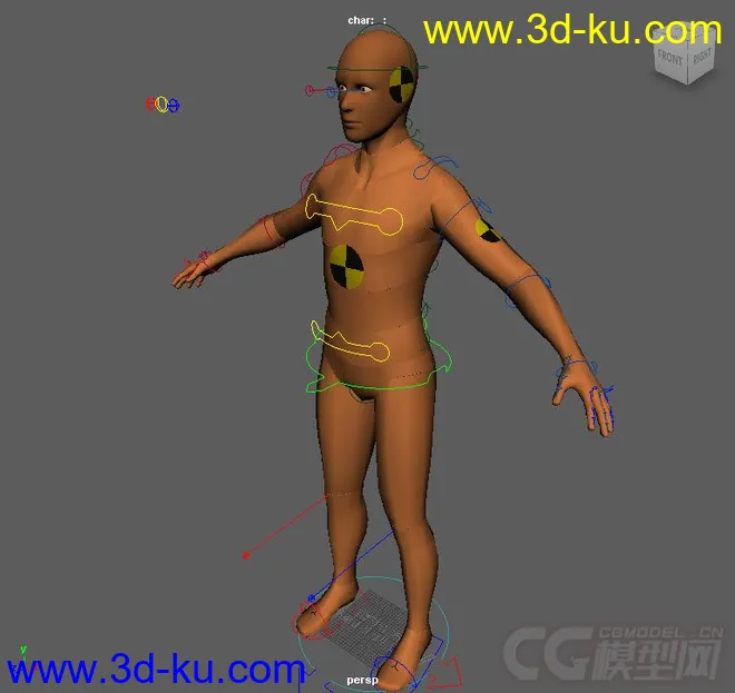 Dummy Puppet rig with textures模型的图片2