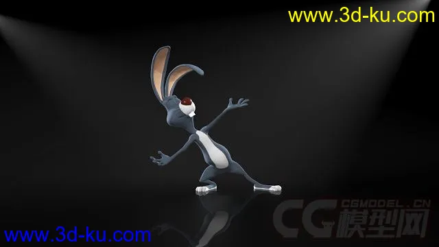Hare Bunny Cartoon rig with textures模型的图片1