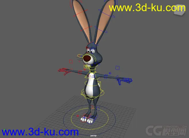Hare Bunny Cartoon rig with textures模型的图片2
