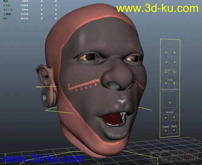 Samburu (only face) character rig full facial controls with textures模型的图片1