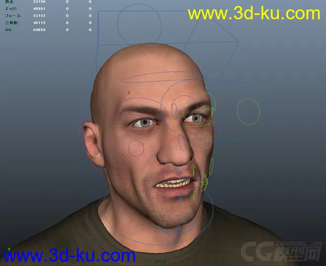 Victor (only face) character rig full facial controls with textures模型的图片1