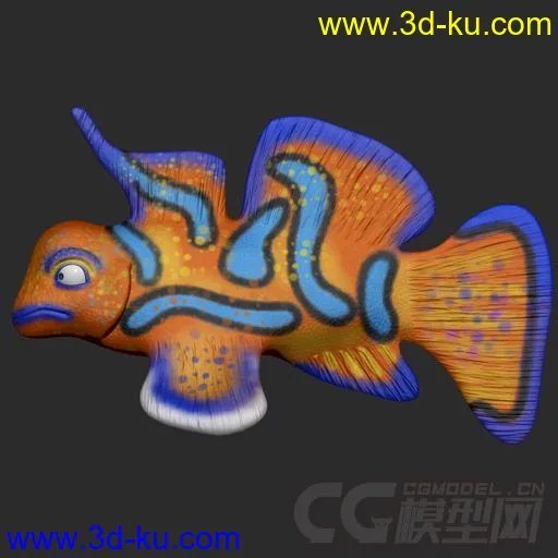 Fish Rigs - MandaRinGoby with textures模型的图片1