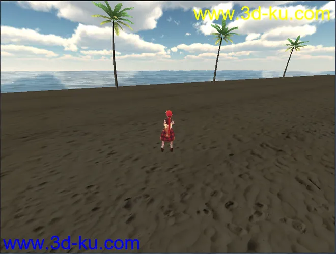 Unity3d自建包海滩度假小岛模拟场景模型的图片1