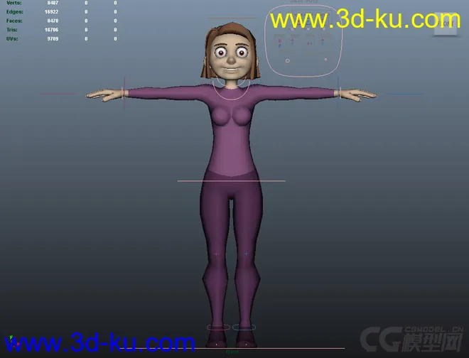 可以用来学习的女人物+有绑定跟动画模型的图片4