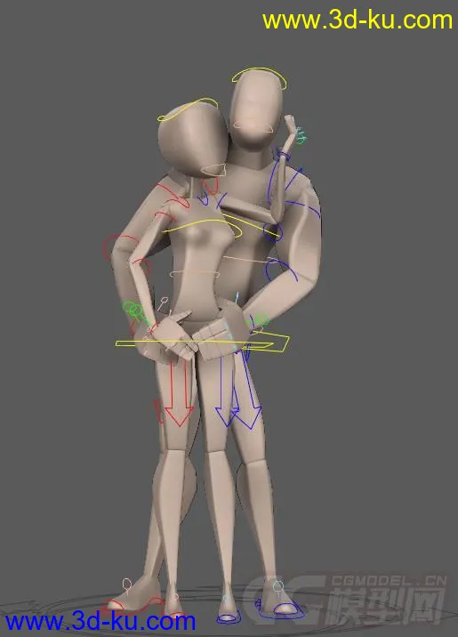 各年龄段人带骨骼绑定 带创意POSE模型的图片3