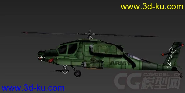 带绑定的军用阿帕奇直升飞机模型的图片2