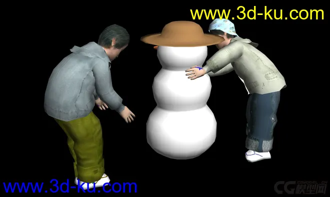 虚拟现实  小朋友堆雪人场景模型的图片2