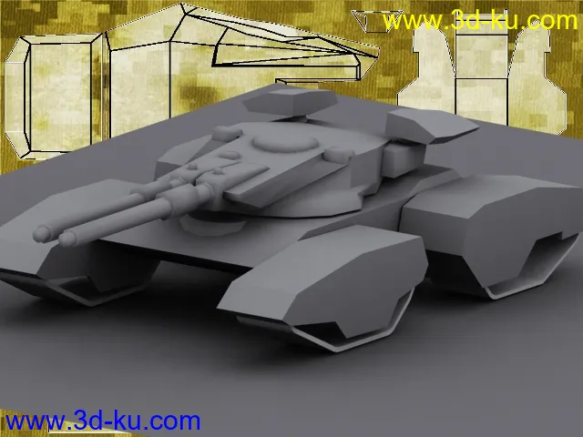 自制坦克低模顺便求助模型的图片1