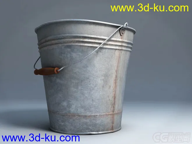 老式 水桶  铁皮水桶模型的图片1