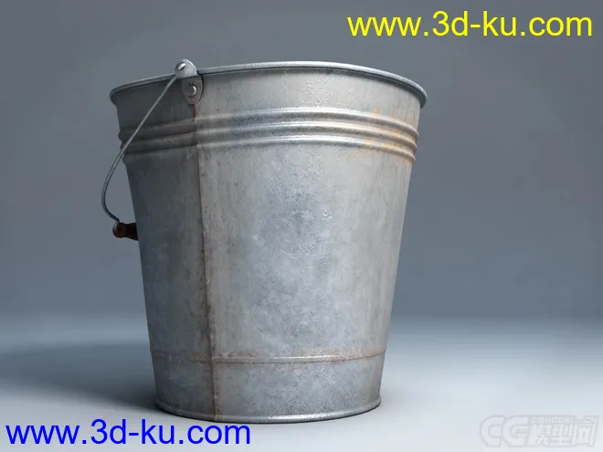 老式 水桶  铁皮水桶模型的图片2