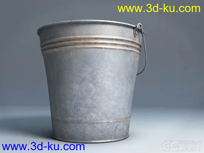 老式 水桶  铁皮水桶模型的图片3
