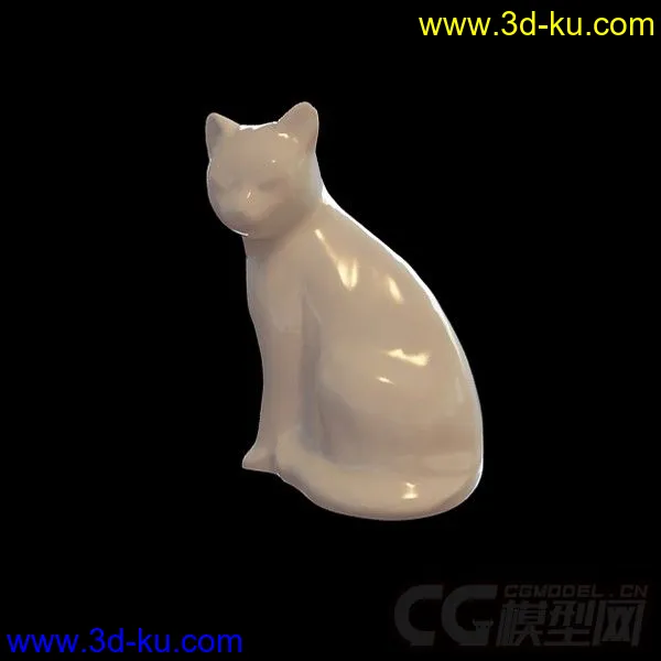 一只猫陶瓷装饰品模型的图片1