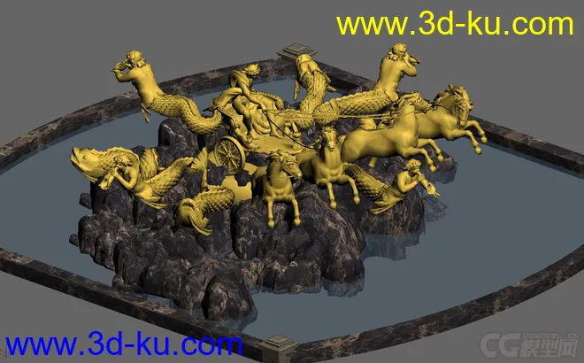3dmax 欧洲大型神话雕塑模型的图片1