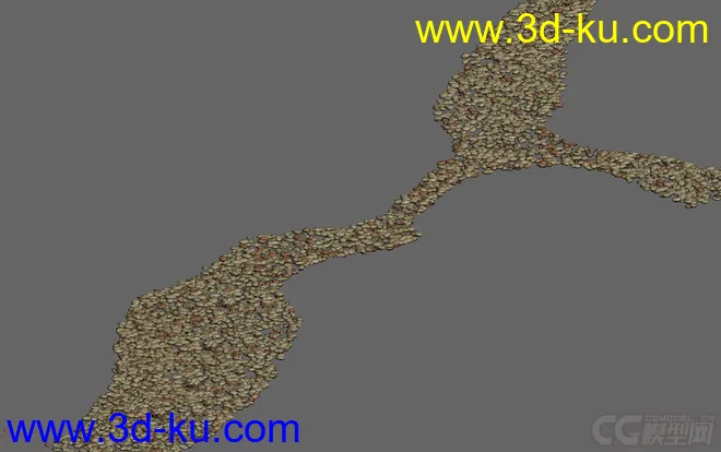 3dmax 石子路汉溪石头模型的图片1