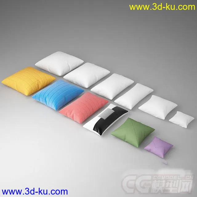 各种颜色各种大小的抱枕模型的图片1