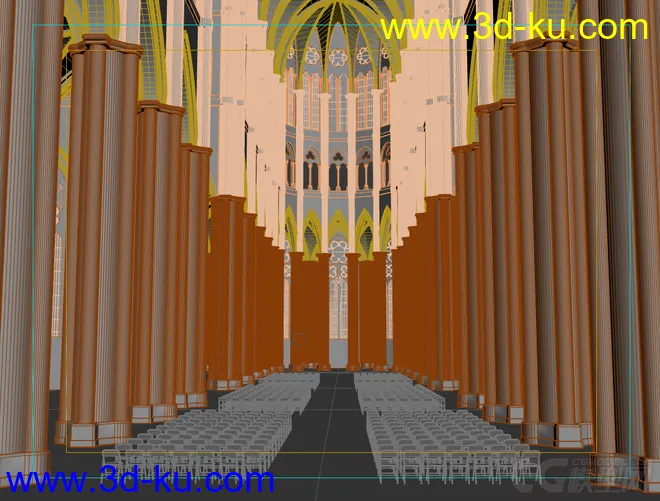 高精度 教堂内部模型（影视级）的图片2